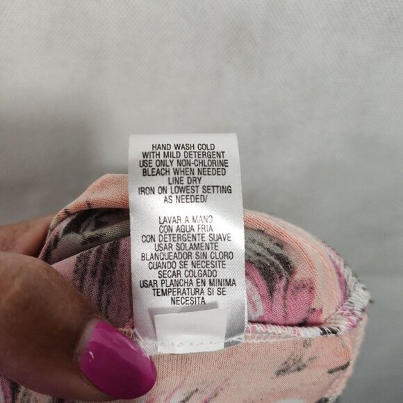 Studio I Tank Swing Shift Dress Women Size 10 Orange Pink Brown Floral Sleeveles - Picture 7 of 7